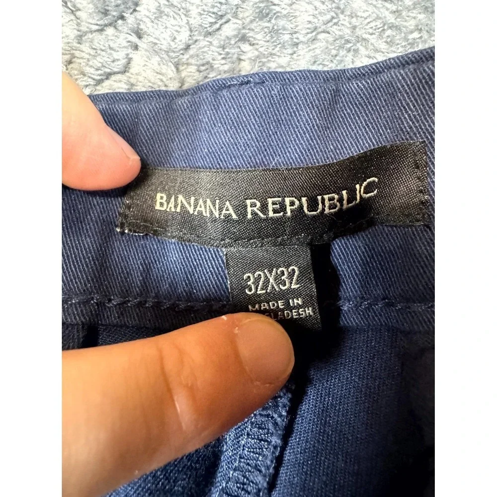 Banana Republic Chino Pants Mens 32x32 Navy‎ Blue Cotton Stretch Casual Travel